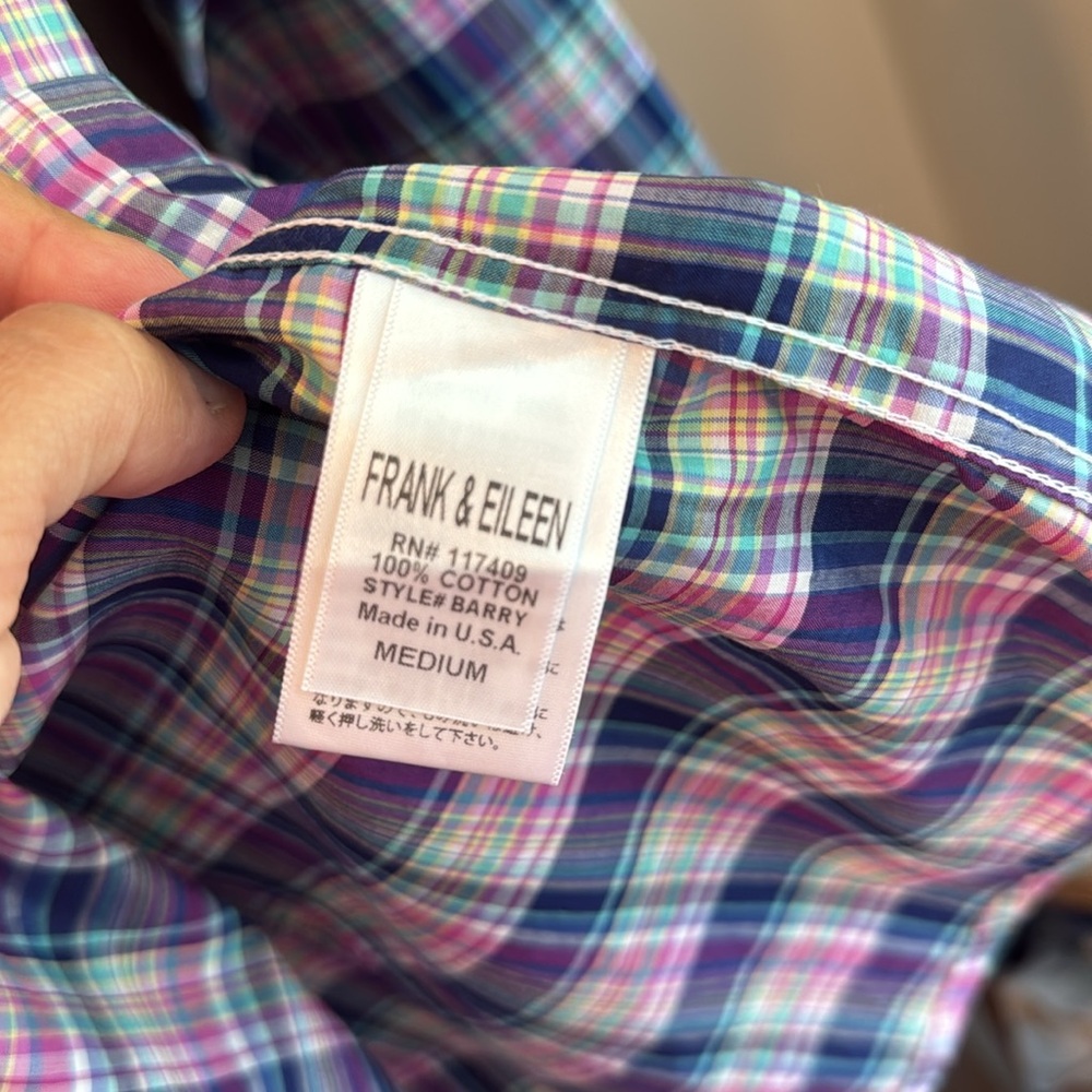 Frank & Eileen Barry plaid shirt, Medium - Picture 3 of 4
